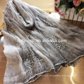 Hot whosale women funckly silk wool blend lace embroider scarf